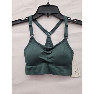 All in Motion Womens Seamless Sports Bra Dark Green Heathered XS 214 05 8668